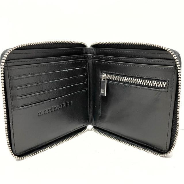 marimekko - マリメッコ 2つ折り財布 - 黒 レザーの通販 by marimekko - マリメッコ 2つ折り財布 - 黒 レザーの通販 by