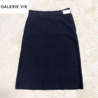 【新品】 GALERIE VIE ギャルリーヴィー 膝丈スカート ネイビー １(ひざ丈スカート)