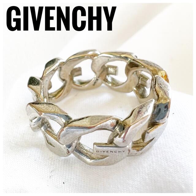 GIVENCHY(ジバンシィ)の現行美品⭐️ジバンシー ブランドロゴ シルバー チェーン リング 62サイズ メンズのアクセサリー(リング(指輪))の商品写真