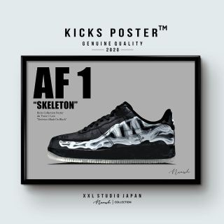 AF1 ブラック スケルトン スニーカーポスター AF1-09(その他)