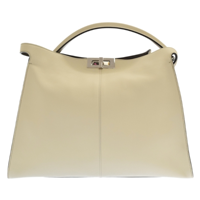 本物の - FENDI FENDI 8BN304 ホワイト レディース レザーハンドバッグ ラージ エックスライト ピーカブー フェンディ その他