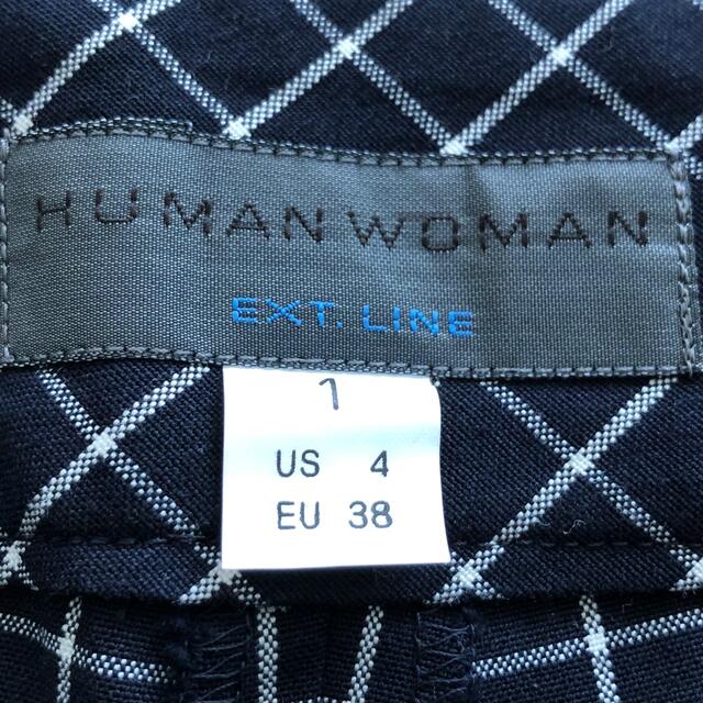 HUMAN WOMAN(ヒューマンウーマン)のヒューマンウーマン　チェック　クロップドパンツ　S レディースのパンツ(クロップドパンツ)の商品写真
