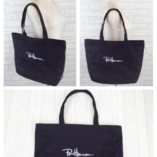 Ron Herman(ロンハーマン)のロンハーマン　ブランドロゴ刺繍　キャンバストート　ブラック レディースのバッグ(トートバッグ)の商品写真