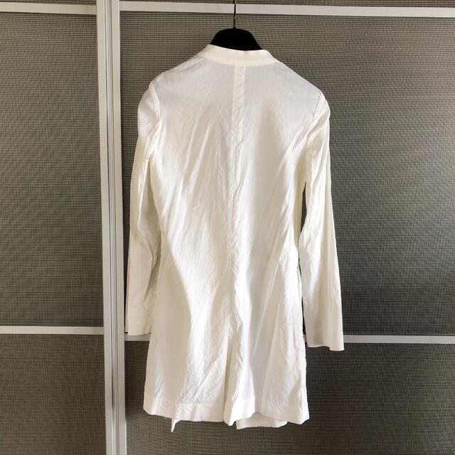 セオリー ノーカラー ロング ジャケット 白