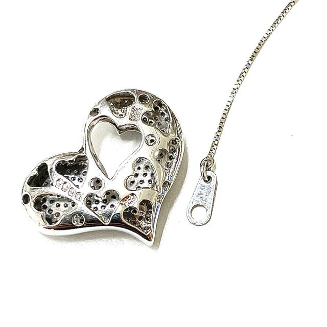 K18WG Heart ダブル モチーフ ビッグ ダイヤモンド ネックレス | iins.org