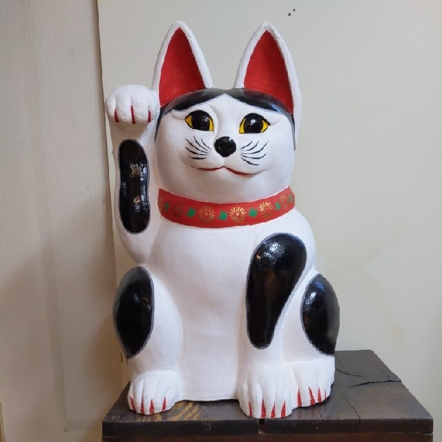 沸騰ブラドン 招き猫 土人形 高山八郎作 旭土人形 まねきねこ 特大
