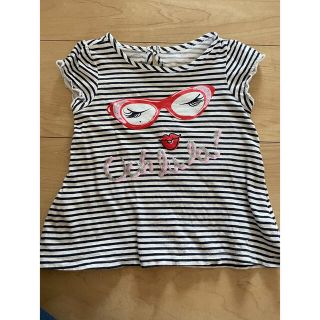 キッズ♡女の子　トップス　80センチ　ボーダー(Ｔシャツ)