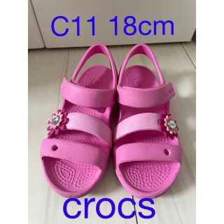 クロックス(crocs)のクロックス　サンダル　ピンク　C11  18cm(サンダル)