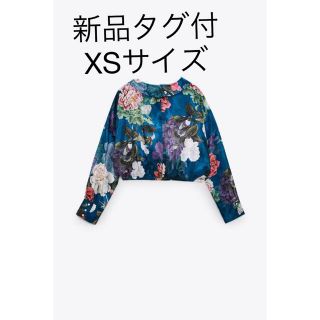 ザラ(ZARA)のZARA プリント柄クロップ丈シャツ(シャツ/ブラウス(長袖/七分))