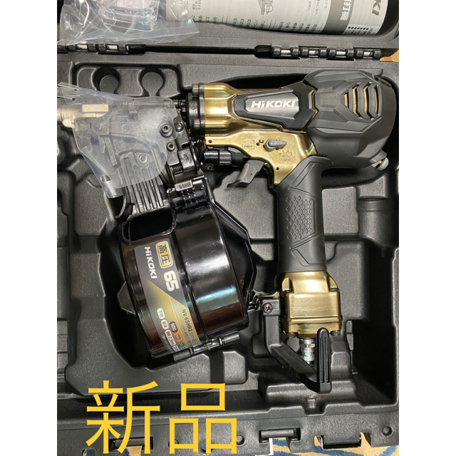 高価値】 【新品】ハイコーキ 高圧ロール釘打機 金色 電動工具 NV65HR2