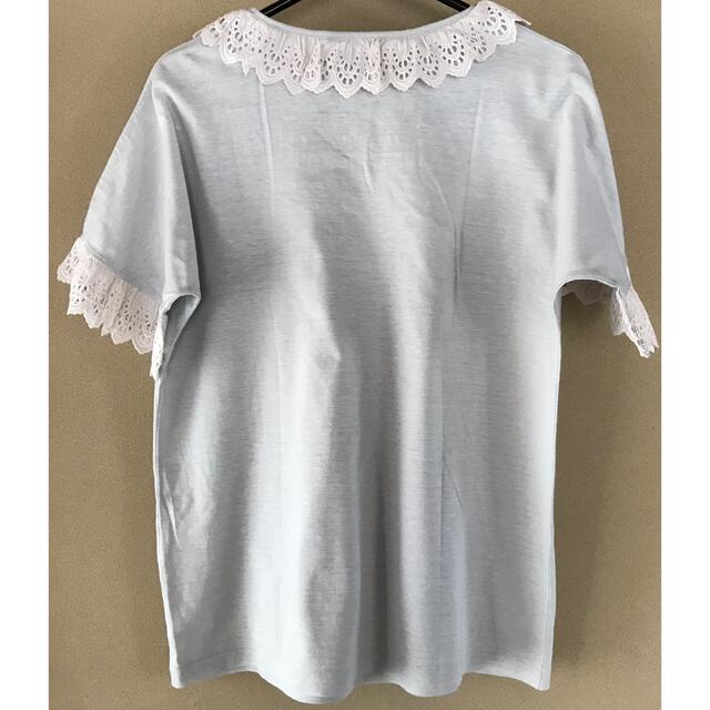 HANAE MORI(ハナエモリ)のレース衿のTシャツ レディースのトップス(Tシャツ(半袖/袖なし))の商品写真