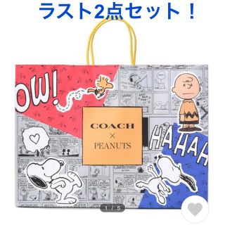 コーチ(COACH)のコーチ 紙袋 COACH ピーナッツ コラボ スヌーピー プリント 純正紙袋 (ラッピング/包装)