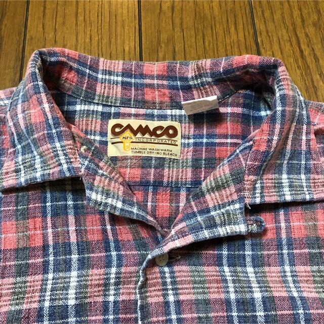 camco(カムコ)のMサイズ！CAMCO カムコ 古着半袖オープンカラーチェックシャツ アメカジ古着 メンズのトップス(シャツ)の商品写真