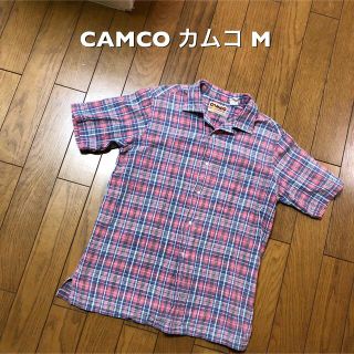 カムコ(camco)のMサイズ！CAMCO カムコ 古着半袖オープンカラーチェックシャツ アメカジ古着(シャツ)