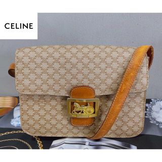 セリーヌ(celine)のセリーヌ CELINE マカダム柄 PVC×レザー ショルダーバッグ 馬車金具(ショルダーバッグ)