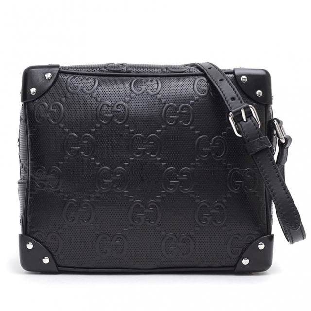 G - グッチ GUCCI レザー GGエンボス ショルダーバッグ (未使用 展示