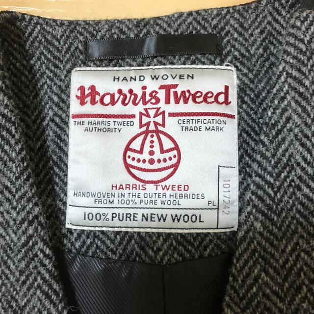 Harris Tweed(ハリスツイード)のハリスツィード　harris tweed ベスト ジレ ヘリンボーン グレー メンズのトップス(ベスト)の商品写真