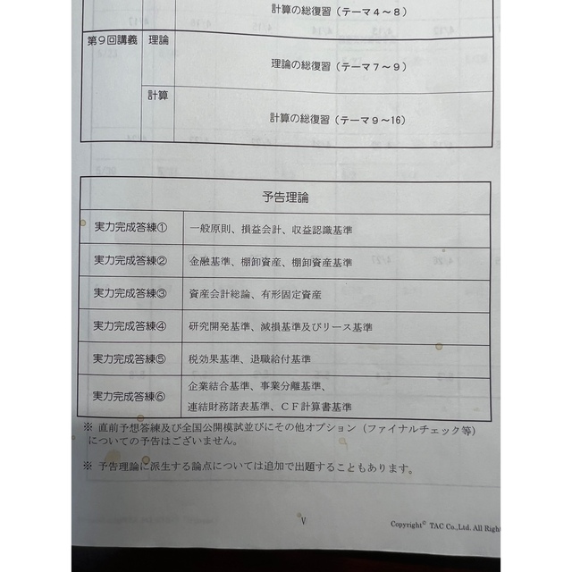 2022 TAC 財務諸表論 実力完成答練①②③④⑤⑥ オールセット 税理士