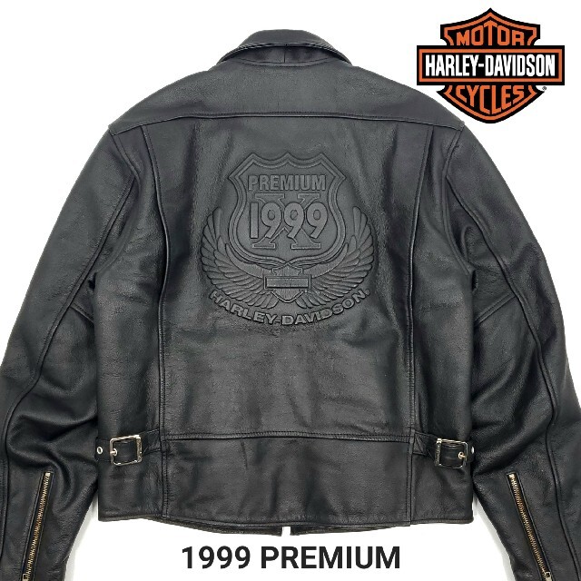 ビッグロゴワッペン◇HARLEY-DAVIDSON◇ライダースジャケット 332