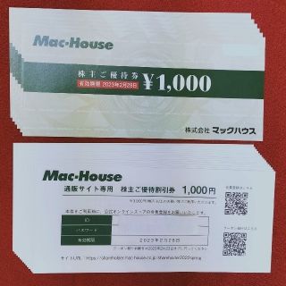 マックハウス(Mac-House)の㈱　マックハウス　株主ご優待券　6000(ショッピング)