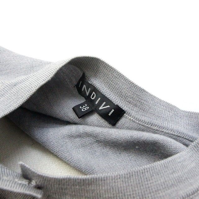 INDIVI(インディヴィ)のインディヴィ INDIVI カーディガン ニット 長袖 38 灰色 グレー レディースのトップス(カーディガン)の商品写真