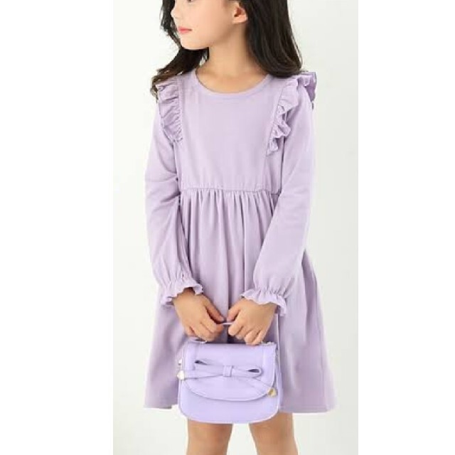 えりさん専用 カットソーフリル 長袖 ワンピース キッズ/ベビー/マタニティのキッズ服女の子用(90cm~)(ワンピース)の商品写真