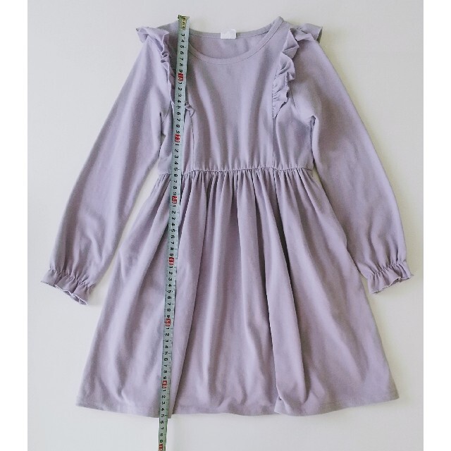 えりさん専用 カットソーフリル 長袖 ワンピース キッズ/ベビー/マタニティのキッズ服女の子用(90cm~)(ワンピース)の商品写真