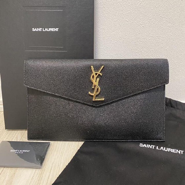 美品✨SALNT LAURENT サンローラン レザー クラッチバッグ 黒