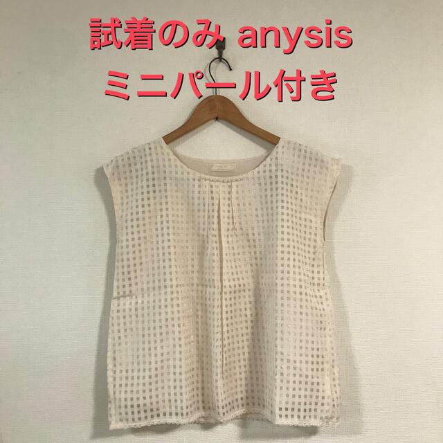 試着のみ anysis レースカットソー M アイボリー レディースのトップス(カットソー(半袖/袖なし))の商品写真