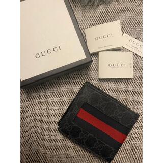 グッチ(Gucci)のグッチ GUCCI 二つ折り財布 GGスプリーム ニューウェブ ブラック (折り財布)