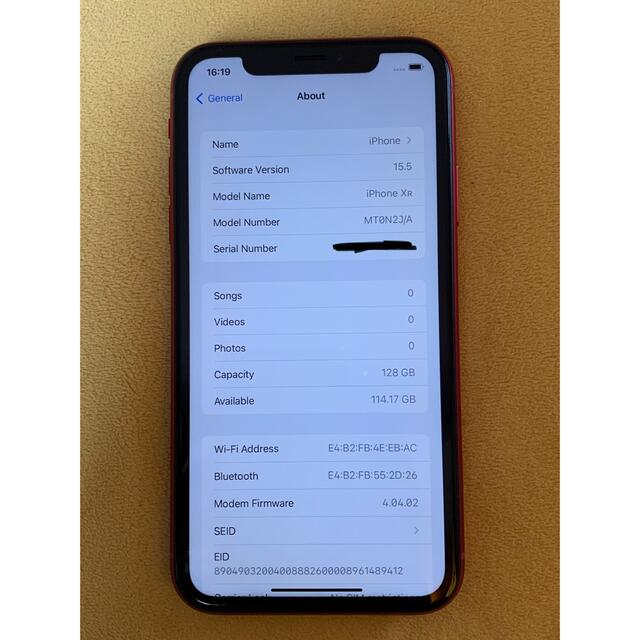 iPhone XR RED 128GB SIMフリー - スマートフォン本体