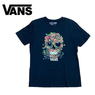 ヴァンズ(VANS)のVANS バンズ　ヴァンズ　Tシャツ　黒　ブラック　半袖　花柄　スカル　どくろ(Tシャツ(半袖/袖なし))