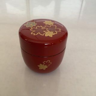 なつめ 棗　漆　赤 桜 (漆芸)