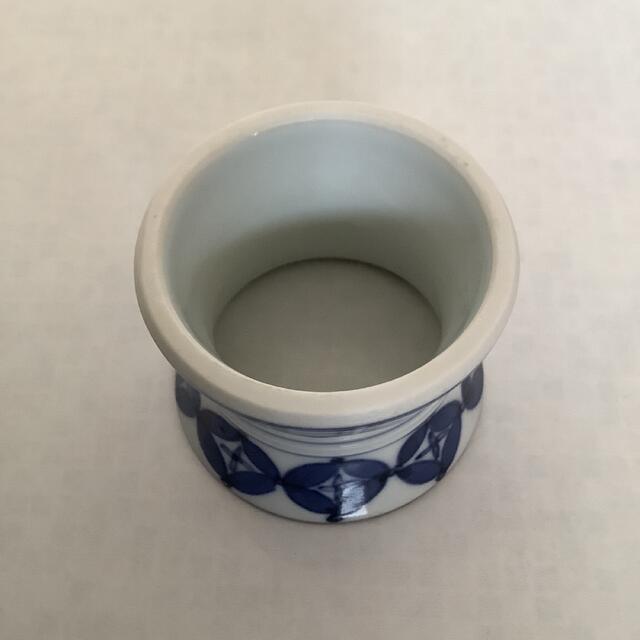 茶道具 蓋置 ふたおき 陶器  白✖️青 エンタメ/ホビーの美術品/アンティーク(陶芸)の商品写真