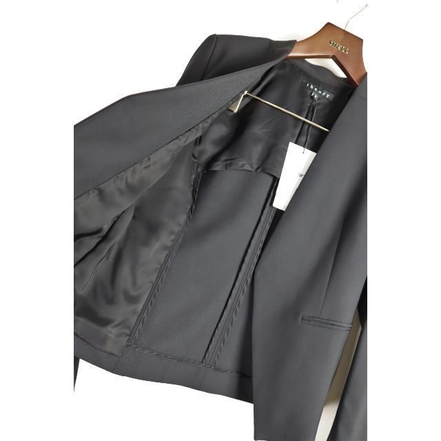 theory(セオリー)の新品　Theory 定番 TAILOR LANAI ノーカラー ジャケット 黒0 レディースのジャケット/アウター(テーラードジャケット)の商品写真