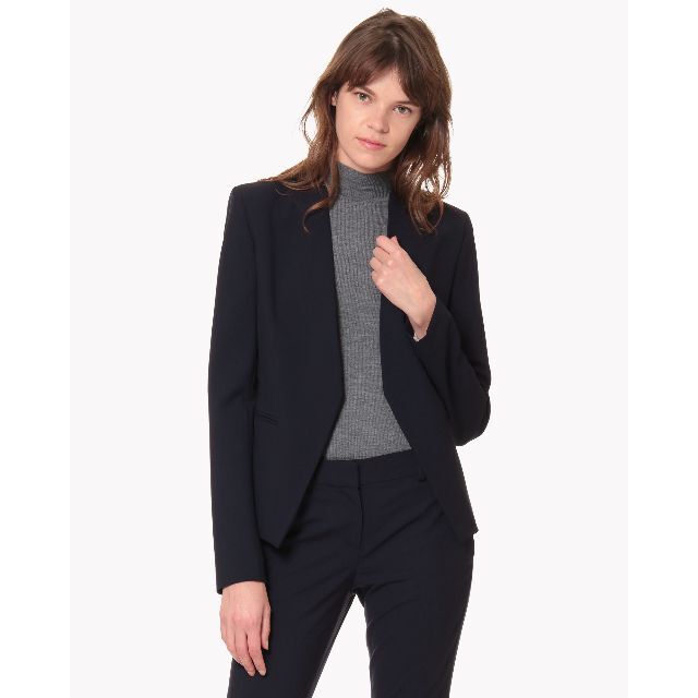 theory - 新品 Theory 定番 TAILOR LANAI ノーカラー ジャケット 黒0の