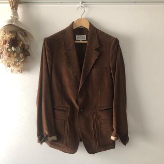 マルタンマルジェラ(Maison Martin Margiela)の18SS カットオフ加工コーデュロイテーラードジャケット(テーラードジャケット)