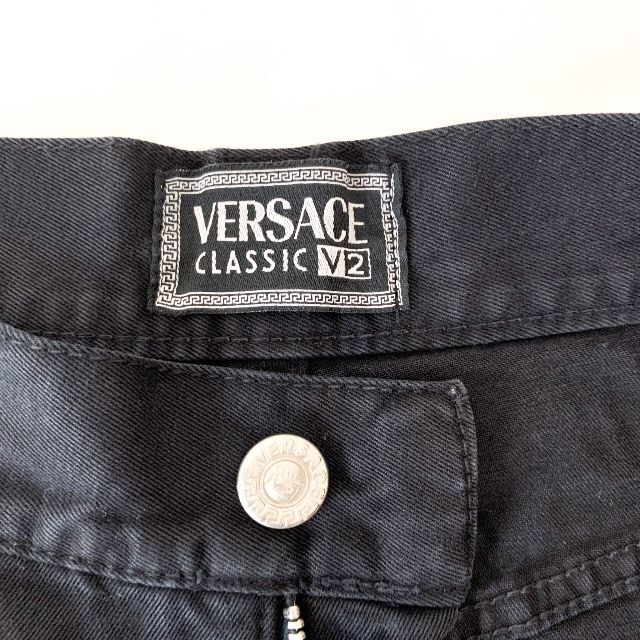 VERSACE(ヴェルサーチ)の90s デッド VERSACE CLASSIC ブラック デニムパンツ 30 メンズのパンツ(デニム/ジーンズ)の商品写真