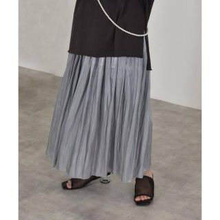 ダブルクローゼット(w closet)の<wcloset>シャイニーサテンギャザースカート サテン リバーシブル(ロングスカート)