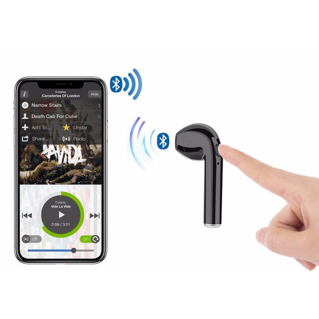 Bluetooth　イヤホン　ワイヤレスイヤホン  iPhone　アンドロイド スマホ/家電/カメラのオーディオ機器(ヘッドフォン/イヤフォン)の商品写真