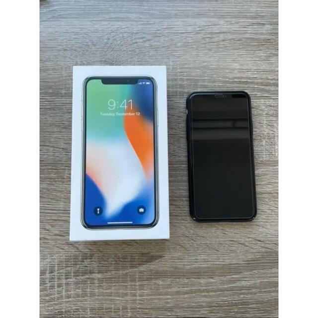 iPhone X 本体 64GB SIMフリー バッテリー94% ケース付 ...