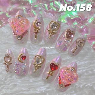 158☆オーダーネイルチップ ハンドメイドのアクセサリー(ネイルチップ)の商品写真