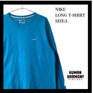 ナイキ(NIKE)のNIKE ナイキ ロンT Tシャツ 希少 ターコイズブルー 古着 ロゴ刺繍(Tシャツ/カットソー(七分/長袖))