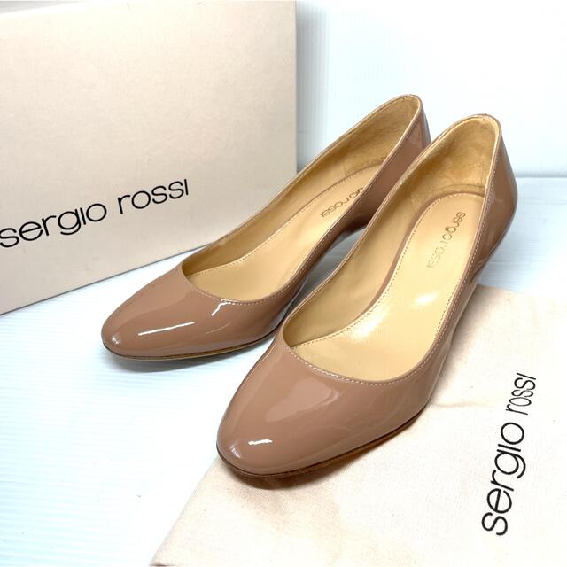 即購入 美品セルジオロッシ ローヒールパンプス サイズ35.5 - www