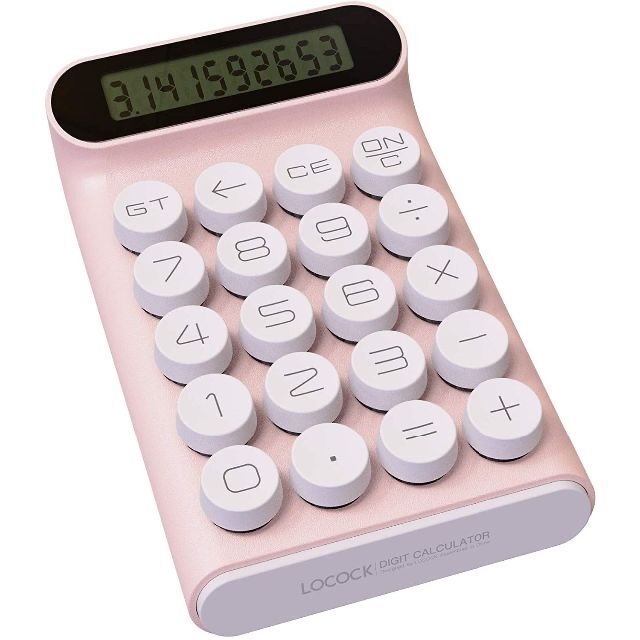 メカニカルスイッチ 10桁 電卓 ピンク ハンドヘルド 大型LCD ディスプレイ