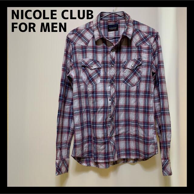 NICOLE CLUB FOR MEN(ニコルクラブフォーメン)のNICOLE CLUB FOR MEN チェック シャツ M メンズのトップス(シャツ)の商品写真