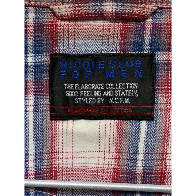 NICOLE CLUB FOR MEN(ニコルクラブフォーメン)のNICOLE CLUB FOR MEN チェック シャツ M メンズのトップス(シャツ)の商品写真