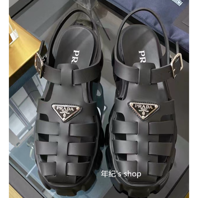 プラダ PRADA サンダル ミュール 37 シルバー 定番 - icaten.gob.mx