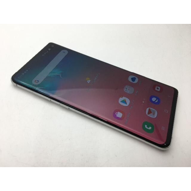 SAMSUNG(サムスン)のR677 SIMフリー au Galaxy S10+ SCV42 ホワイト美品 スマホ/家電/カメラのスマートフォン/携帯電話(スマートフォン本体)の商品写真