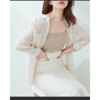 ナチュラルクチュール(natural couture)のナチュラルクチュール　売り切れシアーシャツ　ライトベージュ(シャツ/ブラウス(長袖/七分))